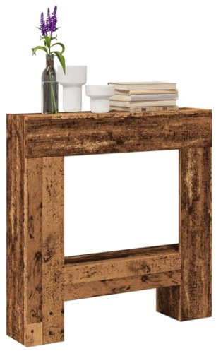 AJJHUUKI Kaminofen & Holzofen Zubehör Kaminumrandung Altholz 81x18x82 cm Holzwerkstoff