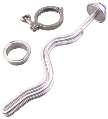 Heating Element，240V Heating Element 2 Inches Tri-Clamp Brewing 2.5KW 4.5KW 6.5KW SUS304 Immersion Water Electrical Heater(With clamp and set,240V WITH BLACK CAP_4500W)