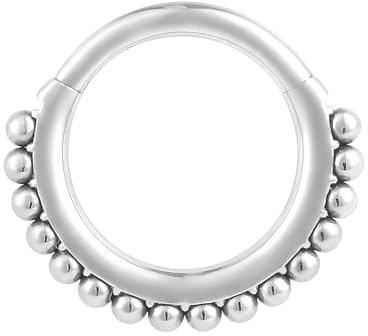 NewkeepsR 1,2×8mm Joyería Hipoalergénica de Titanio para Piercing en Septum y Helix, Aro de Oreja, Clicker Segmentado de Cartílago, Anillo Redondo Orbital con Esferas Tribales