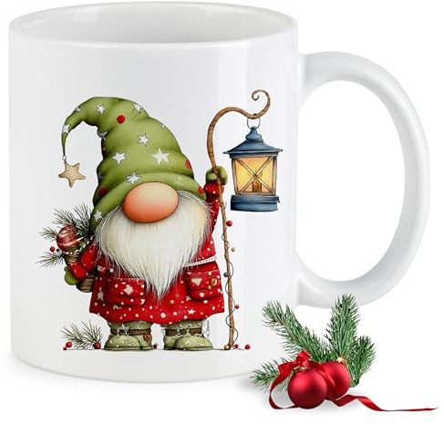 GRAZDesign Weihnachtstasse Gnom Kaffeebecher als Geschenk zur Weihnachten aus Keramik 330ml - Weihnachtsmotiv 13
