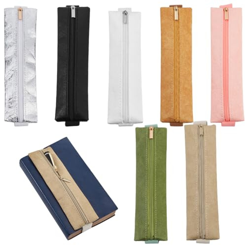AHANDMAKER 7 Packung Elastische Notizbuchbänder Für Notizbücher 7 Farbige Papier Stiftetasche Verstellbares Band Schlankes Federmäppchen Für Schulplaner Zubehör Dekoration