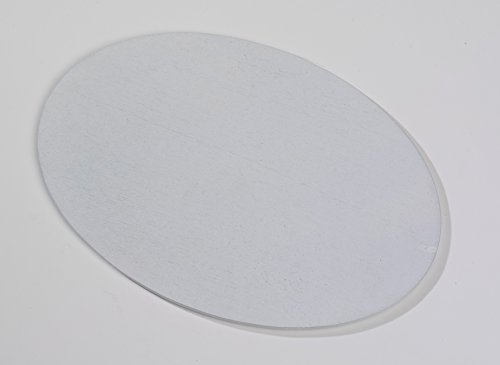 Kerzenteller Flachteller Oval Alu gebürstet Weiß 17 x 12 cm ideal für Ovalkerzen, Ellipsenkerzen, Taufkerzen, Hochzeitskerzen, Trauerkerzen