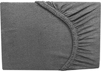Frottee Spannbettlaken Spannbetttuch Grau 140x200-160x200 cm - Rundumgummi (Grau, 140-160x200 cm)