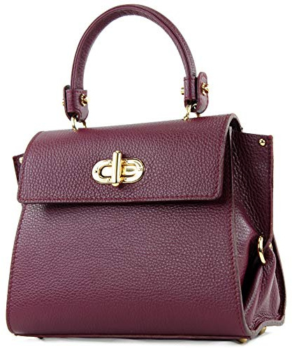 modamoda de T182 Damen Leder Henkeltasche Schultertasche, handmade in Italy