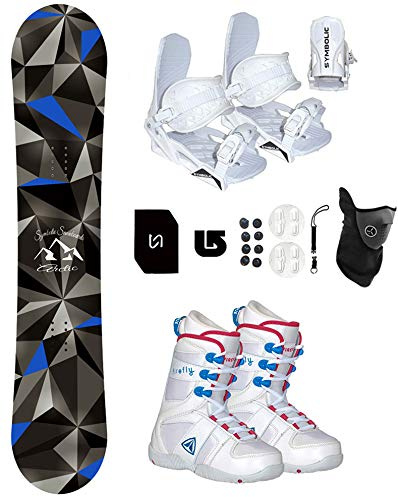Symbolic Arctic Girl's 2023 Snowboard & Bindings & Boots Complete Package (WHT Binding &Firefly Boot WHT Pink 2.5, 130cm Arctic Rocker)
