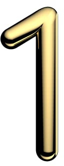 Ultion Sweet Gold Door Number '1' | Self Adhering, No screws, No drilling, Matching numbers available, Matching Ultion Sweet door furniture available