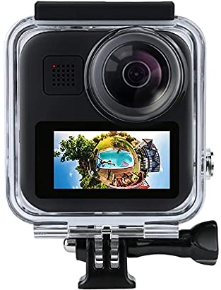Actpe Touchscreen Wasserdichtes Gehäuse für GoPro MAX 360 Tauchschutz Unterwasser Tauchabdeckung für Go Pro Max Kamerazubehör, Schwarz