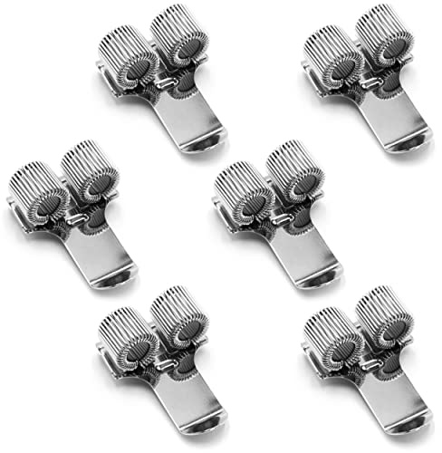 Ashton and Wright - Doppelter Stifthalter aus Metall mit Taschenclip - Ideal für Ärzte, Krankenschwestern, Piloten - 6 Stück - Silber