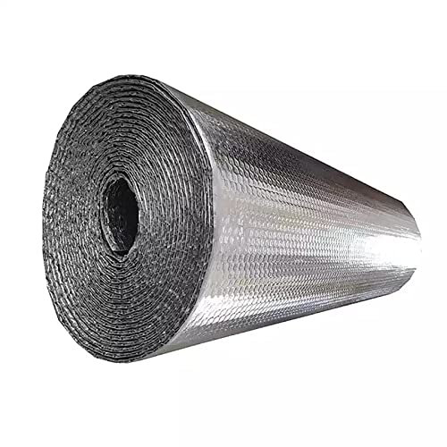 BNALU 3-4mm roof roll Aluminium foil heat insulation Material Vapour Barrier thermal insulation bubble foil roof Self-adhesive Ideal Insulating Wrap insulation (Size:1x30m/3.2x98.4ft)