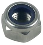 Lennie, Tuerca hexagonal, autobuscador, Ø14, seguridad ecrous, forma baja con anillo de nailon (tuerca de freno), clase de resistencia 6.8, acero, cajas en caja, caja de 50