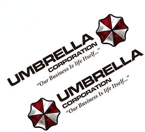 Umbrella Corp Auto-Aufkleber, Vinyl, reflektierend, für Auto, LKW, Tür, Seiten-Emblem, 35 cm, Schwarz, 2 Stück