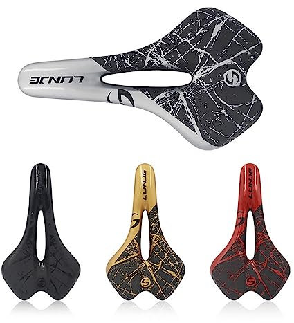 Bequem Fahrradsitz Weicher Memory Schaum Fahrrad Sattel MTB Rennrad Sattel Wasserdicht Atmungsaktiv Fahrradsattel Silber Gold Rot Schwarz (Color : Red)