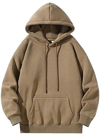 AMDOLE Herren-Sweatshirt mit Kapuze, langärmelig, Kapuzenpullover, Oberteil, Outdoor-Sweatshirt, Hemd, Pullover für Herren, beige, XL