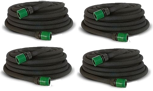 BURI 4x Perlschlauch Tropfschlauch 60m - Perlregner Tröpfchenschlauch 4x 15m für eine gleichmaßige Bewässerung - Gartensprinkler-Schlauch für Hecken, Beete, Gemüsegarten Obststräucher