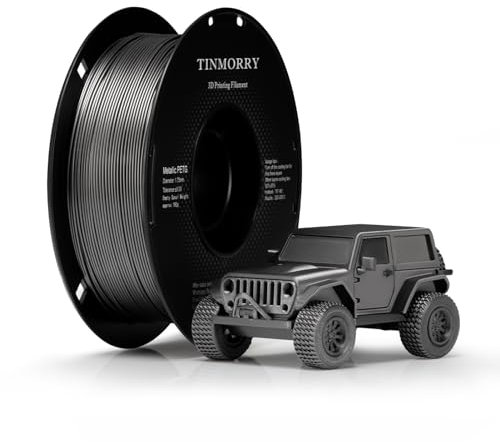 Metallisch PETG-Filament 1,75 mm, TINMORRY PETG-Eco-3D-Druck-Filament, PETG mit einer schnellen Fließrate, kompatibel mit Bambu Lab FDM 3D-Drucker, 1 kg 1 Spule, Weltraumgrau