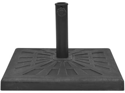 ZEYUAN Base carrée de Parasol Résine Noir 19 kg,Pied De Parasol,Pied De Parasol Lourd,Pied De Parasol sur roulettes
