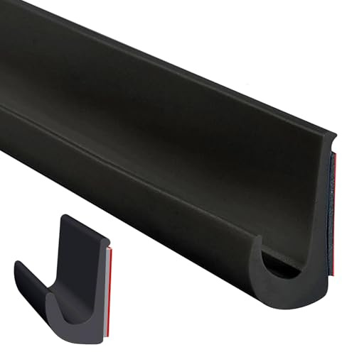 Inscrip RV Rain Gutters, J Shape RV Rain Gutter, Rain Gutters, J-Shaped Roof Rain Diversion Self-Adhesive PVC J-Shape RV Rain Gutter for Vehicle, Truck, RV, Boat, Car, Van, Door (Black, 1M)