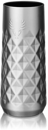 Viski Paragon Stainless Steel Stemless Champagne Flute, Ceramic Coating, Insulated Sparkling Wine Glass for Prosecco, Mimosas, Mocktails, Birthday Gifts, Wedding Gifts, 9 oz, Set of 1, Platinum