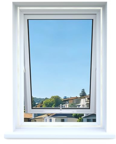 Moustiquaire Universelle Transparente avec Fermeture Éclair Apalus pour Fenêtres, en Maille Lavable et Découpable à la Taille Souhaitée 130x150 CM (Lot de 2, Blanc)