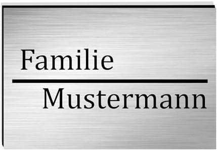 KIWISTAR UG – a partire da 1 X – Targhetta per cassetta delle lettere 80 x 40 mm autoadesiva – Argento nero spazzolato – Targhetta personalizzabile – Targhetta per cassetta delle lettere – Targhetta