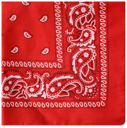 KEQAR 1 Pcs Bandana 100% Baumwolle Unisex für Damen Herren Kinder Einfarbig und/oder Paisley Muster (Red)