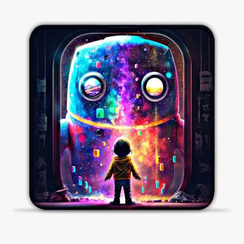 Robotic Dreams - Tappetino per mouse da gioco portatile, 30 x 30 cm, 11,81 pollici, bordo cucito, antiscivolo per una risposta rapida, compatibile con mouse laser e ottici