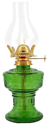 AZIDWERYQ Lámpara de Queroseno Linterería de Queroseno Ajustable Vintage Linterna de Aceite de Vidrio Recargable de 3x13 Pulgadas con Mecha para el hogar, Fiesta, Campamento