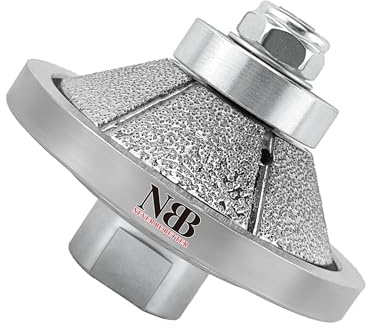 NBB Rueda de perfil de diamante fresa de enrutador de diamante con cubierta de hierro broca para perfilar porcelana baldosa cerámica granito mármol piedra para amoladora angular (Bevel E15)