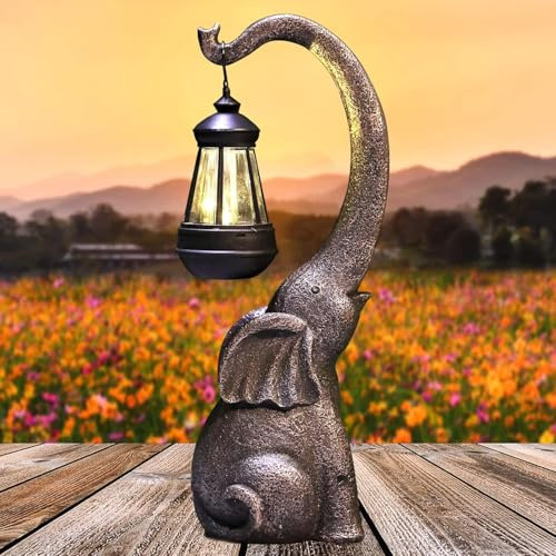 hopeful Solar Powered Elephant Courtyard Light, LED Outdoor Decorative, Path Light Balcony, Courtyard, Mother's Birthday Gift, Women's Garden Gift