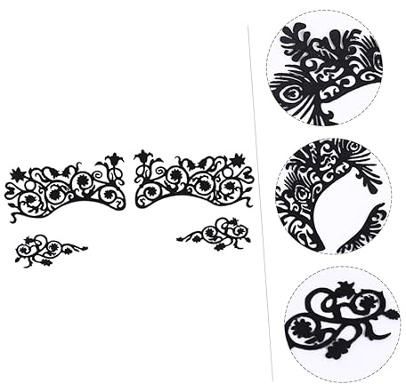HONITANO 5paare Gesichtsaufkleber Spitze Schwarz Eyeliner Für Konzerte Und Maskerade Mehrfachverwendbar Und Hautfreundlich