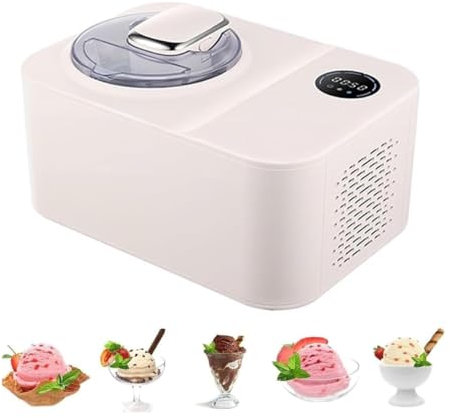 Ice Cream Maker 1200ml, Machine Glace en Acier Inoxydable avec Écran De Contrôle Tactile Et Pieds Antidérapants, Fait Rapidement en 30 Minutes, Design Amovible Et Lavable pour Les Recettes Familiales