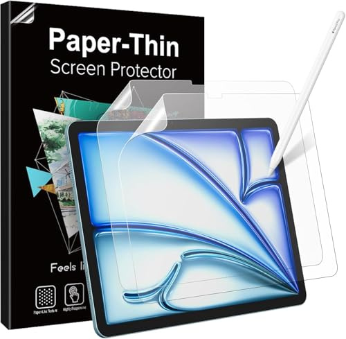 TiMOVO 2 Piezas Protector de Pantalla para iPad Air 13 Pulgadas M4/M3/M2 | Escribe y Dibuja como en Papel, Antirreflejos Antiarañazos, Película Protectora PET Mate efecto Papel