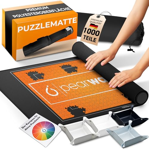 PEARWAY Alfombrilla de puzle de alta calidad, 1000 piezas, con superficie lisa y base antideslizante, 94 x 56 cm, la base perfecta para puzles, alfombra de puzle, rollo de rompecabezas, accesorios