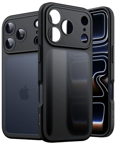 JETech Matte Hülle für iPhone 17 Pro, Schwarz | Kameraschutz, Stoßschutz, Robuster Fallschutz, Matte Transluzent Rückseite, Minimalistische Hülle