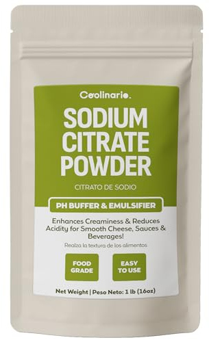 Coolinario Sodium Citrate Powder (1 LB) pH Buffer & Emulsifier for Smooth Cheese, Sauces & Beverages | Enhances Creaminess & Reduces Acidity | for Molecular Gastronomy & Food Processing | Food Grade