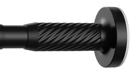 Tension Curtain Rod 32-90Inch Black Tension Rod Shower Curtain Rods no Drilling Outdoor Tension Rods for Patio, Windows,Bathroom,Closets,Doorway