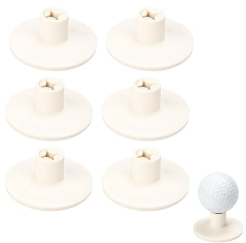 EujRcf 6Pcs Golf Tee Holder, Driving Range Tees with Tee Height Tool, Rubber Golf Tees for Mats, Durable Golf Mat Tees, Convenient Driving Range Golf Tees for Practice