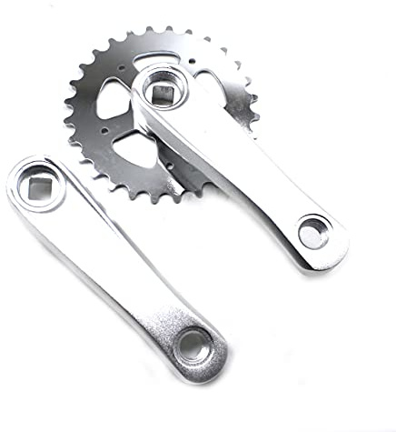 Zpengtai Guarnitura MTB 25 / 28T Bambini Bicycle Grulenkset Single Speed Set a manovella Foro Quadrato Alluminio Alloy102 114mm Parti della Bici a Alluminio(28T 114mm)