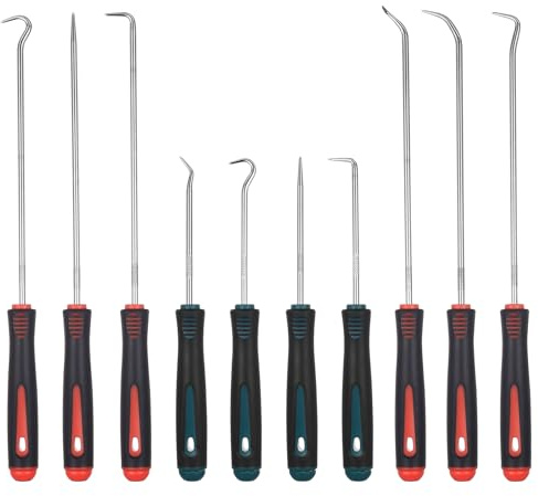 AIOUHMYM 10 Set Precision Pick und Haken Set Wellendichtring Werkzeug | Auto Werkzeuge, Montagehaken Hakenset, Pick and Hook Sets, Federzieher für Schläuche und O-Ring Dichtungen