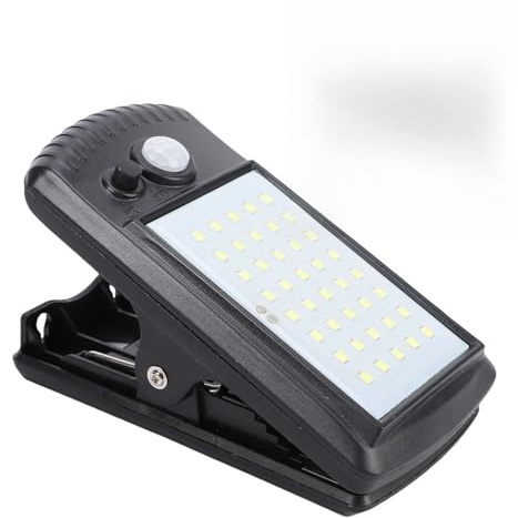 VBESTLIFE Luci Solari a Clip per Esterni, Luci con Sensore di Movimento a 40 LED, Illuminazione di Sicurezza Impermeabile IP65 per Recinzione, Muro, Garage, Ombrellone da Patio