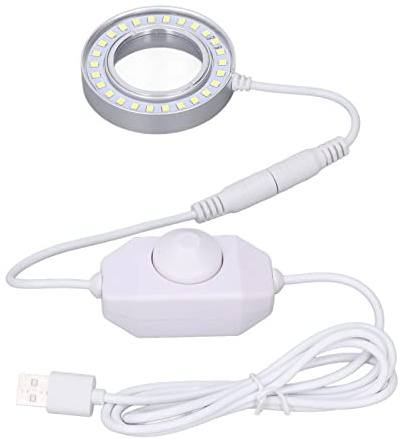 AKLOSIPY Luz de Microscopio LED de Brillo con Regulador, Fuente de Alimentación USB y Diseño de Aleación de Aluminio