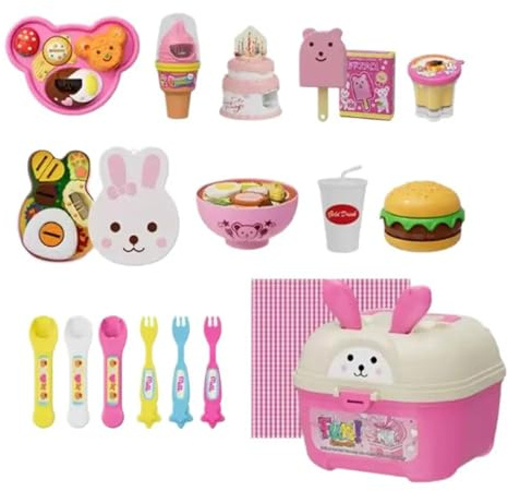 Joygoodta Pudding-Fütterungsspielzeug-Set, Simulation, Snack-Spielzeug, Lebensmittel mit Aufbewahrungskoffer, interaktiver Spaß, Rollenspiel-Essen für Mädchen, Jungen, Kinder