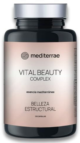 Mediterrae Vital Beauty Complex | Colágeno + Ácido Hialurónico + Magnesio | Piel Firme, Cabello Fuerte y Uñas Sanas | Biotina, Zinc y Cobre Bisglicinados | Belleza Integral Diaria