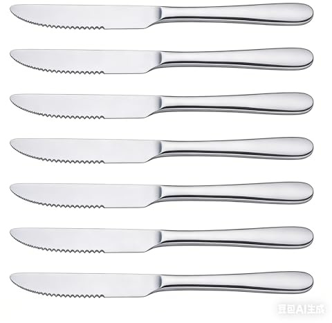 Gubilacrum Butter Knives, 6 Stainless Steel Spreading Knives for Dining and Food Preparation, 18 cm Dinner Knives with Ergonomic Design, Suitable for Use in Different Environments and Scenarios
