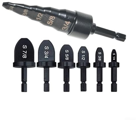 Kit de 7 expansores de tubos giratorios de cobre para reparación de refrigeración, brocas de metal de 1/4-7/8 pulgadas