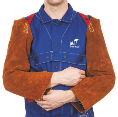 Weldas Schutz?rmel Lava Brown STEERSOtuff? L?nge=58cm - aus hitzeresistentem Rindspaltleder (min. 1,0mm St?rke), elastisches Verbindungssystem auf R?ckseite