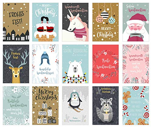 Edition Seidel Lot de cartes postales de Noël 15 Karten Set 3