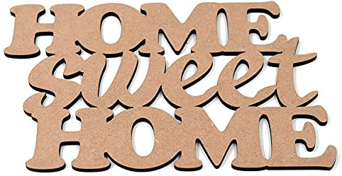IVEI DIY MDF Home Sweet Home Plaque für Heimdekoration, Wanddekoration, Holz Ausschnitt für Heimwerker, Kunsthandwerk, Malerei, Kunstharz und flüssige Kunst, Decoupage, Mandala-Kunst, Brandmalerei