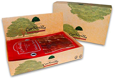 Corsevilla - Estuche Jamon de Bellota Iberico Loncheado - Sobre Jamon Bellota Iberico - Jamon Iberico Bellota 50% - Embutidos - Sin Gluten - Sin Lactosa - Pack 12 unidades - 100 gramos por sobre.