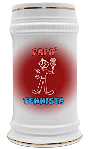 Boccali Festa del Papà Sport - Tennista - Papà Tennista - Idea Regalo Festa del Papà - Boccale Birra Divertente - Boccale da 500 ML - Regalo Papà - Idea Regalo Papà Sportivo